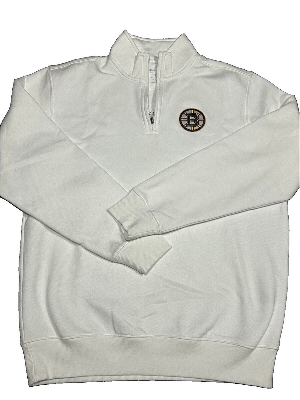 Boston Bruins Antigua 1/4 Zip Pullover Sweatshirt White NHL Men’s Size Medium